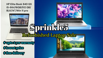💻 HP ELITEBOOK 840 G5 CORE I5-8TH GEN 8 GB 512 GB SSD (Refurbished) 💼